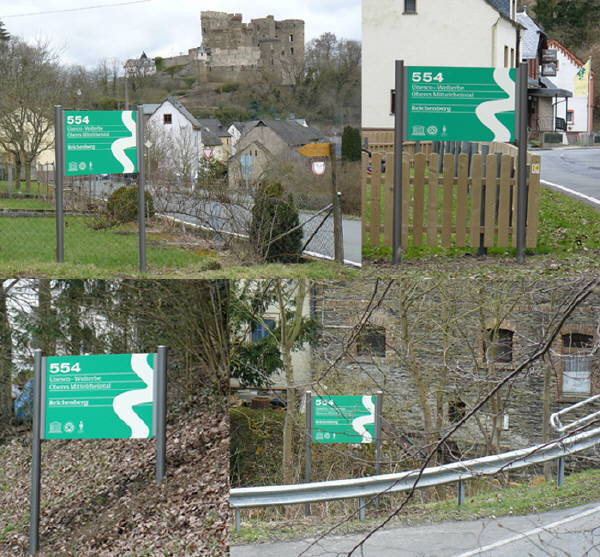 Welterbeortsschilder Bildkomposition von Fotos der vier Welterbeortsschilder