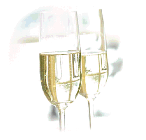 Herzliche Einladung Bild zweier Sektgläser