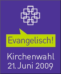 Kirchenwahl am 21. Juni 2009 Wort-Bild-Marke mit Sprechblase in Farbe Kirchenwahl am 21. Juni 2009