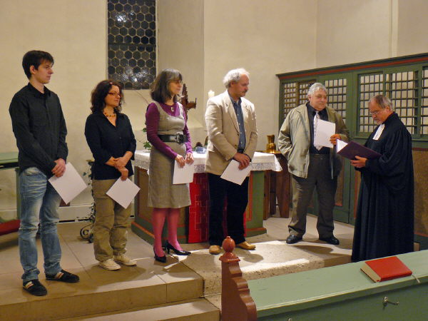 v.l.n.r Patrick Schaub, Annette Demers-H&ouml;hn, B&auml;rbel Goerke, Alfred Hammann, Gustav W&uuml;st