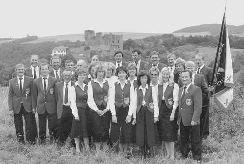 Mitglieder des Schützenvereins 'Horrido 1912' im Jahre 1987